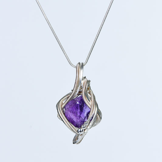 Copper Wire Wrapped Pendant Necklace