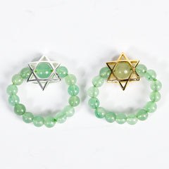 Star of David Crystal Natural Stone Bead Ring