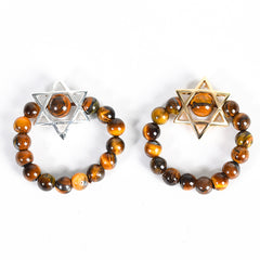 Star of David Crystal Natural Stone Bead Ring