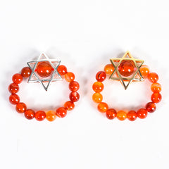 Star of David Crystal Natural Stone Bead Ring