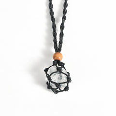 Crystal Handwoven Necklace Cord/Stone Holder Tumbled Stone Pendant/Necklace