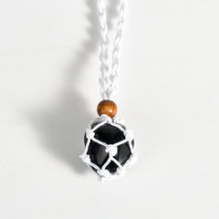 Crystal Handwoven Necklace Cord/Stone Holder Tumbled Stone Pendant/Necklace