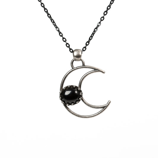 Crystal Natural Stone Moon Pendant/Necklace
