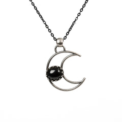 Crystal Natural Stone Moon Pendant/Necklace