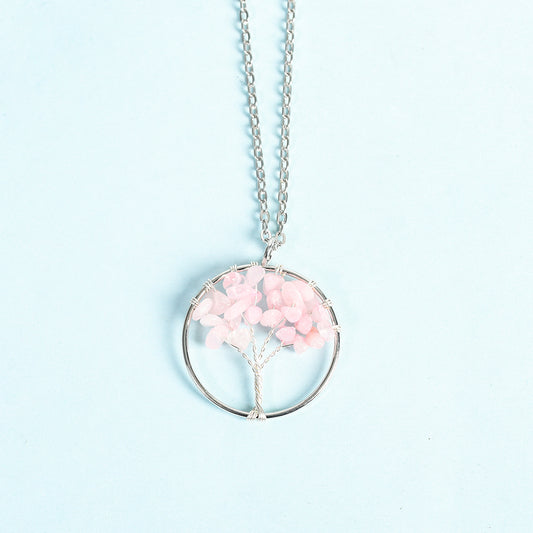 Crystal Natural Stone Tree of Life Pendant/Necklace