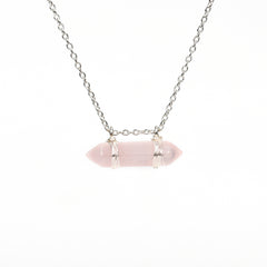 Hexagonal Double Terminated Crystal Points Chain Pendant/Necklace